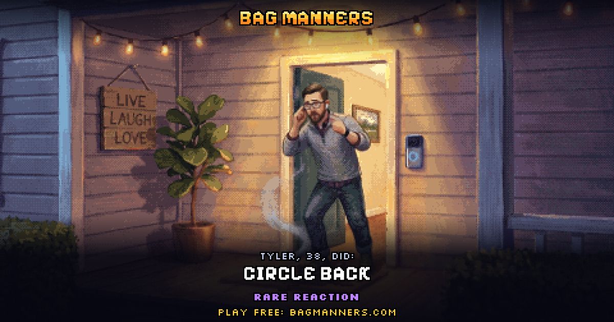 Tyler, 38, doing Circle Back on his porch
