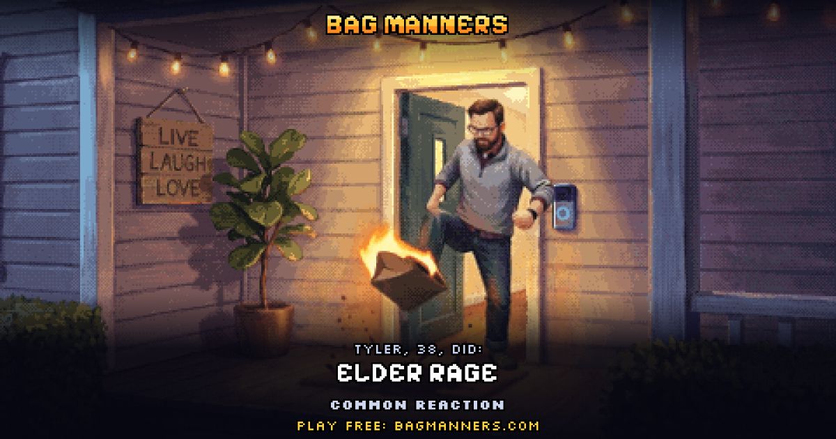 Tyler, 38, doing Elder Rage on his porch